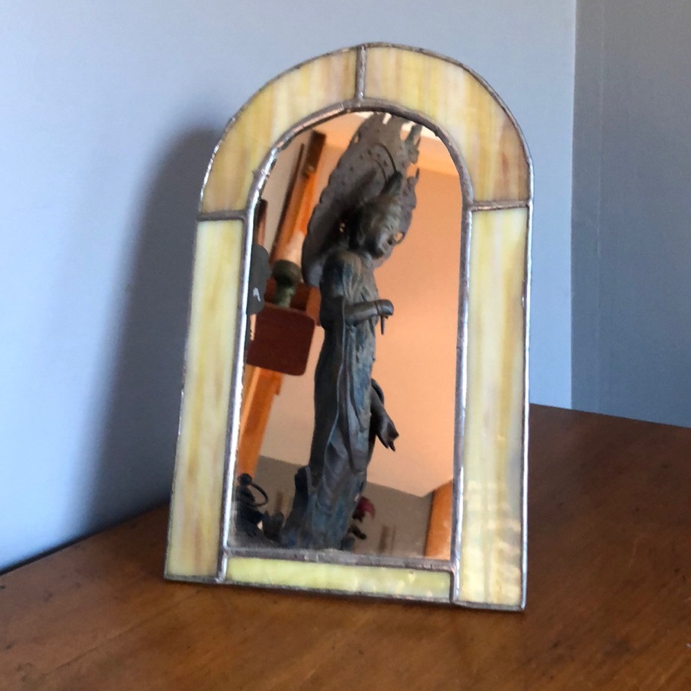 Vintage Stained Glass Vanity Mirror